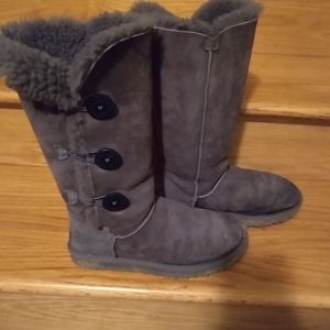 Grey Button Tall Uggs